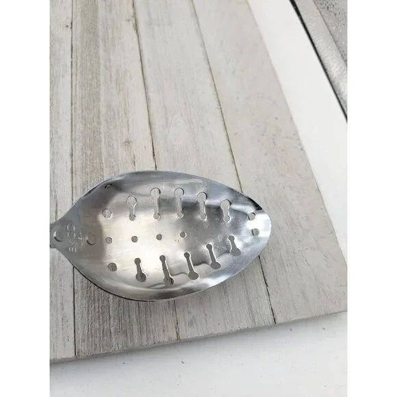 Vintage Ekco Slotted Serving Spoon Almond Handle 12" - Picture 8 of 8